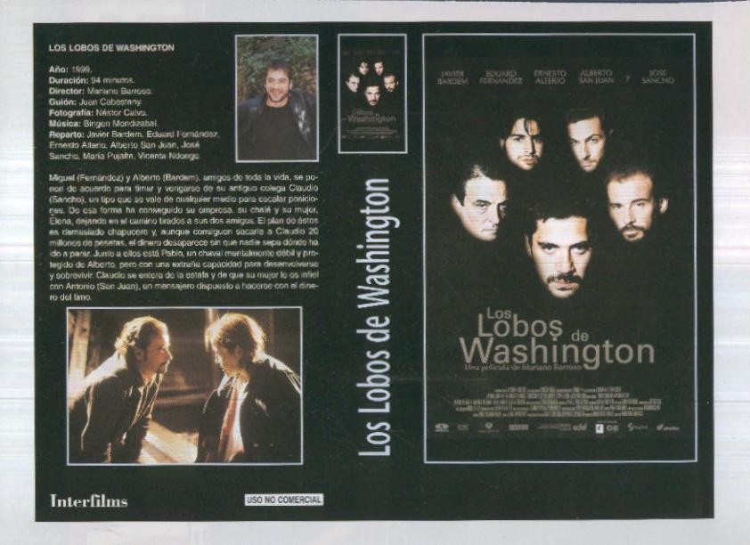 Caratula cine 30x22 cm: Los lobos de Washington