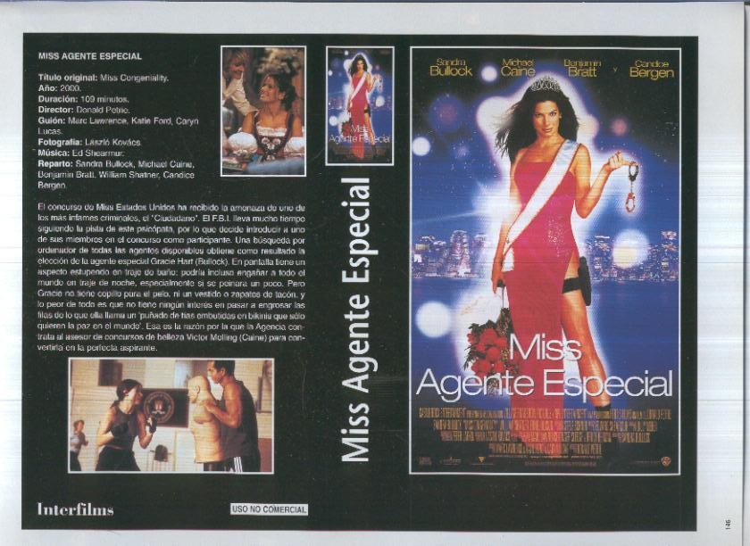 Caratula cine 30x22 cm: Miss agente especial