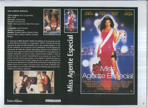 Caratula cine 30x22 cm: Miss agente especial