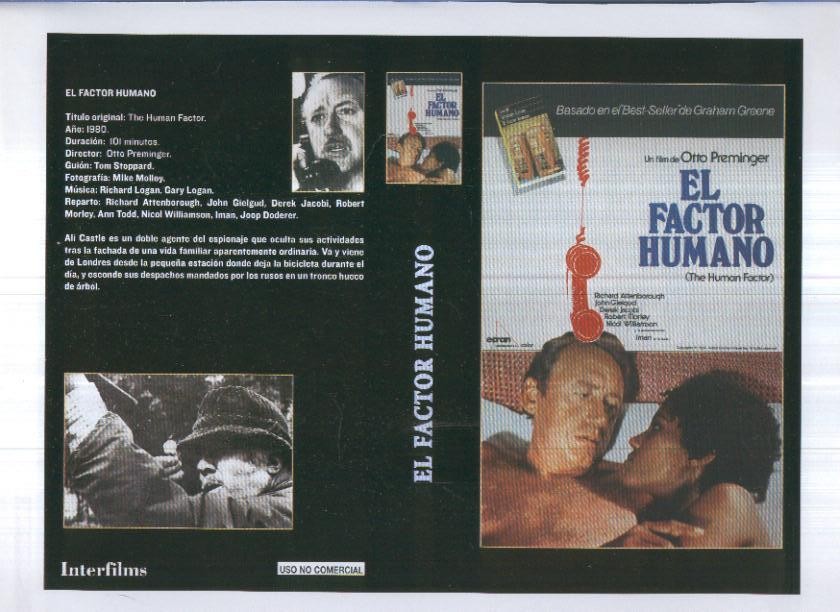 Caratula cine 30x22 cm: The human factor (el factor humano)