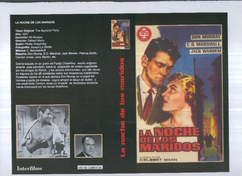 Caratula cine 30x22 cm: La noche de los maridos