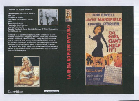 Caratula cine 30x22 cm: The girl cant help it (la chica no puede evitarlo)