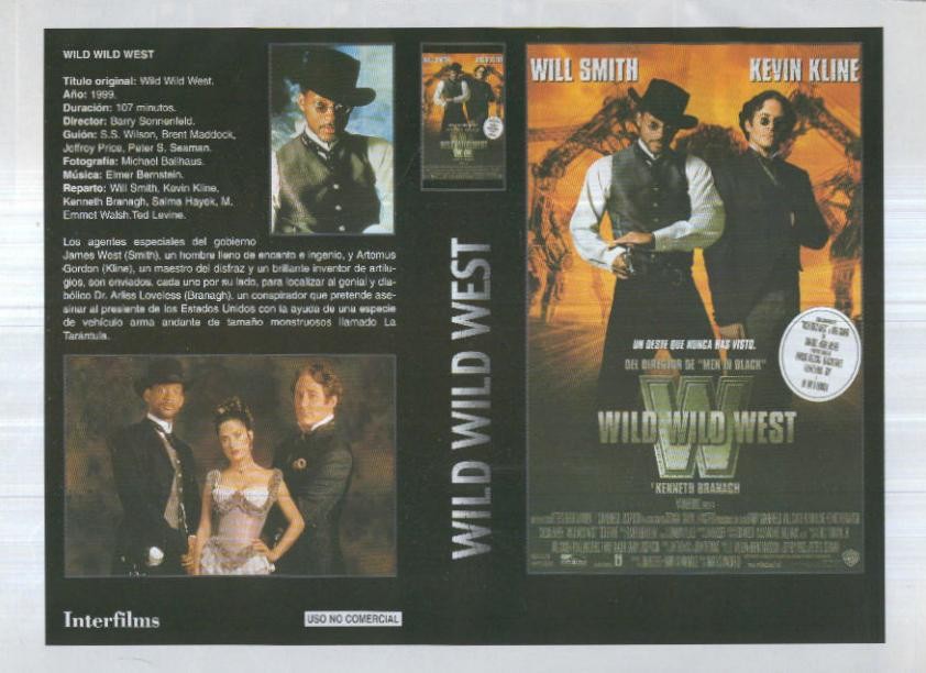 Caratula cine 30x22 cm: Wild Wild West