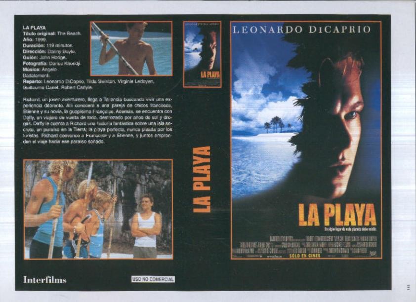 Caratula cine 30x22 cm: La playa