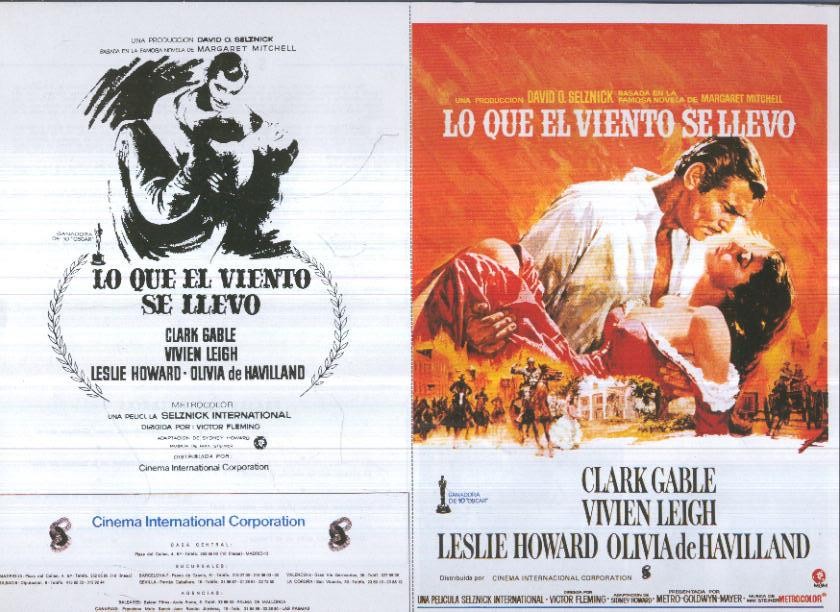 Caratula cine 30x22 cm: Lo que el viento se llevo