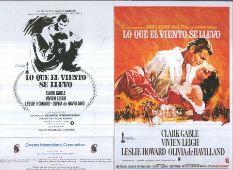 Caratula cine 30x22 cm: Lo que el viento se llevo