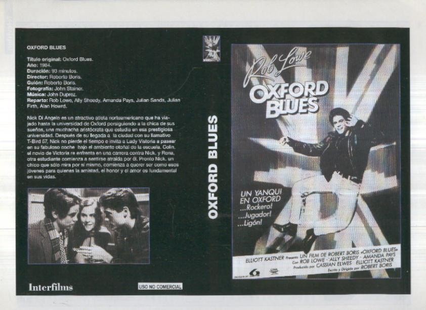 Caratula cine 30x22 cm: Oxford blues
