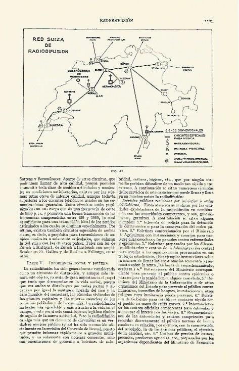 LAMINA ESPASA 2796: Mapa de la Red Suiza de Radiodifusion
