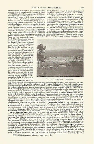LAMINA ESPASA 2803: Puentecesures Pontevedra. Vista parcial