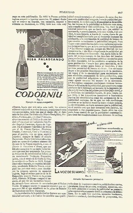 LAMINA ESPASA 2809: Anuncio de Codorniu y La voz de su amo