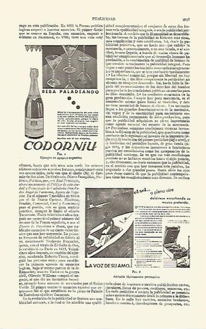 LAMINA ESPASA 2809: Anuncio de Codorniu y La voz de su amo
