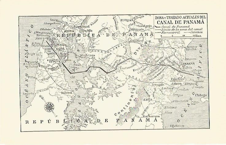 LAMINA ESPASA 2853: Mapa del Canal de Panama