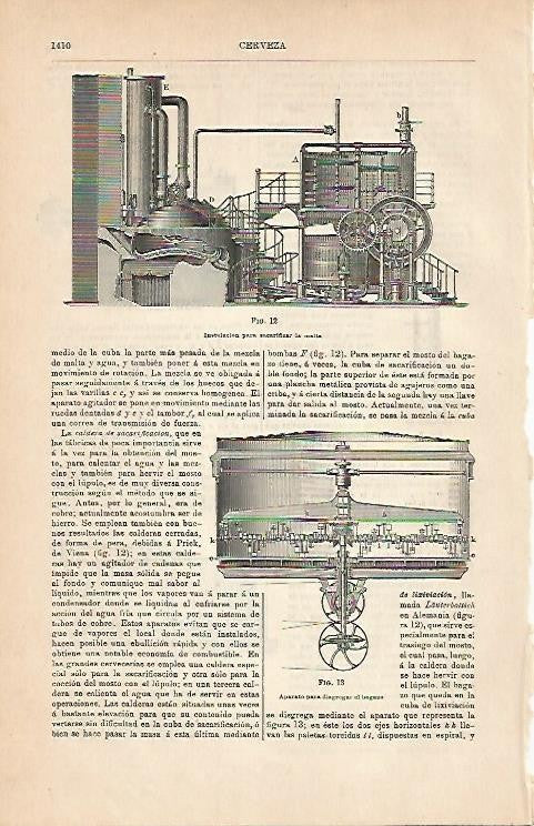 LAMINA ESPASA 2875: Maquinas para la fabricacion de cerveza