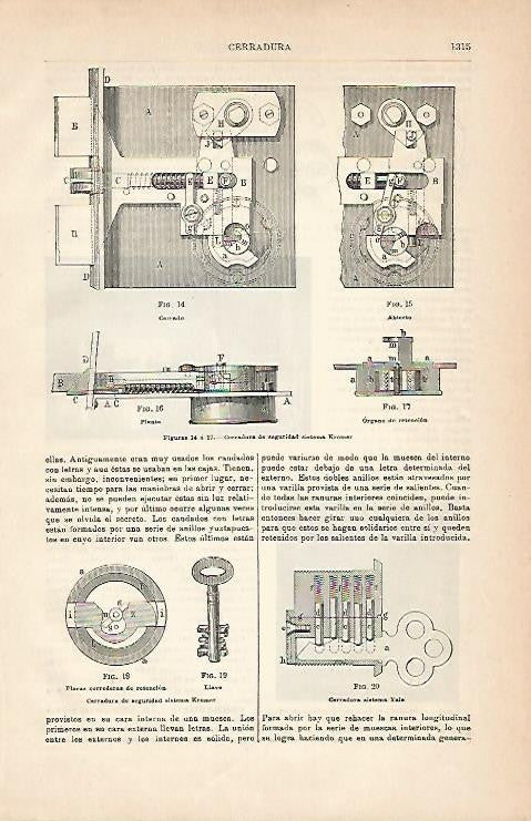 LAMINA ESPASA 2890: Tipos de cerradura