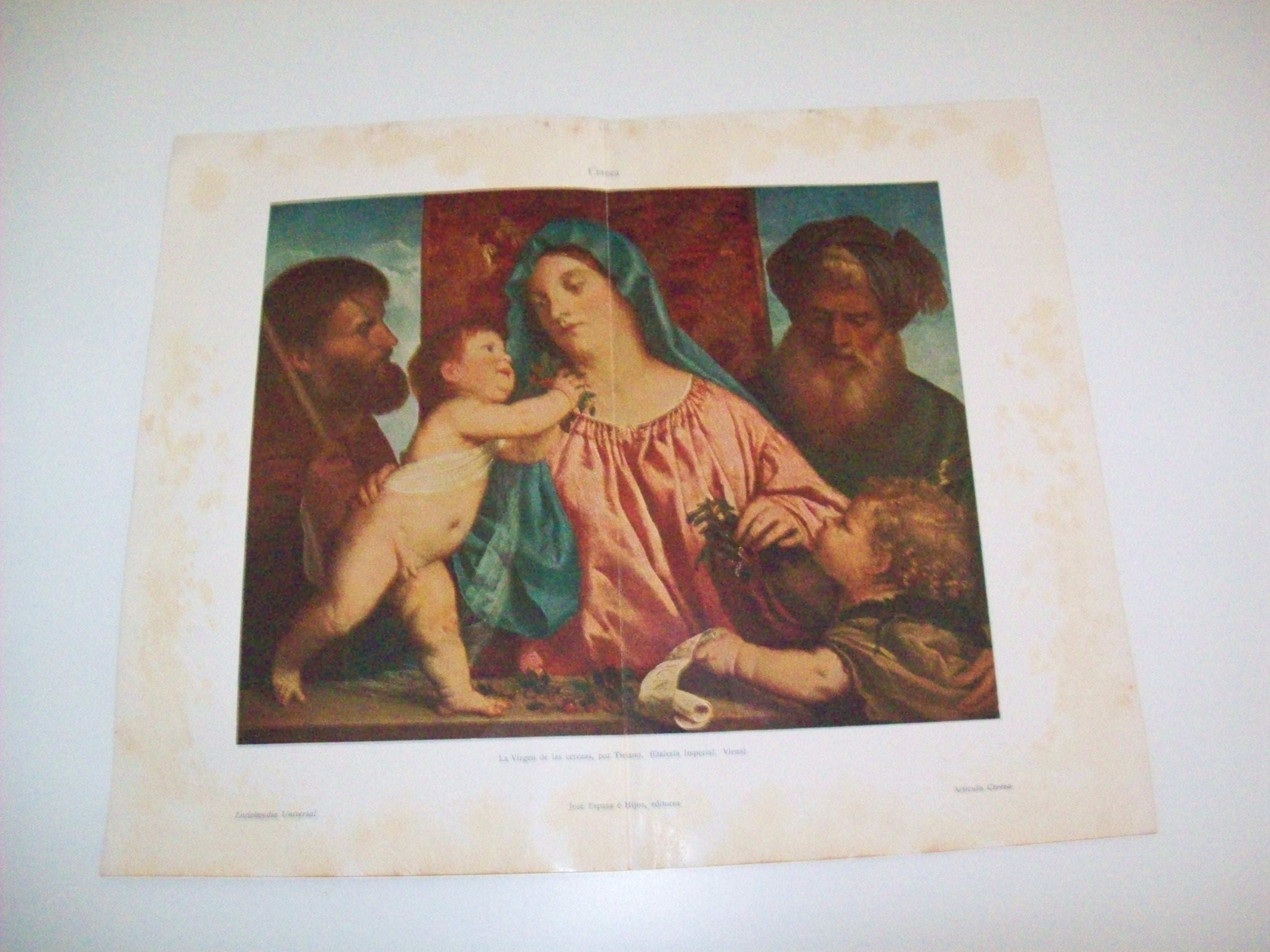 LAMINA ESPASA 2892: La Virgen de las Cerezas por Tiziano