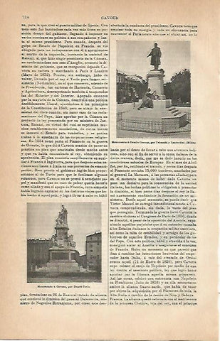 LAMINA ESPASA 2969: Monumentos a Cavour