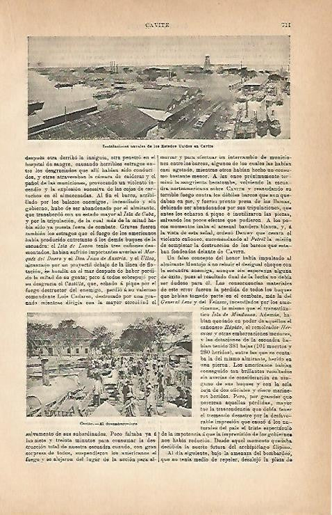 LAMINA ESPASA 2970: Vistas de Cavite Filipinas