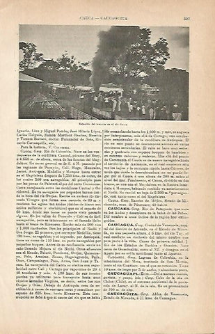 LAMINA ESPASA 2989: Estacion del tranvia en el rio Cauca Colombia