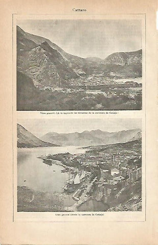 LAMINA ESPASA 2992: Vista general de Cattaro Montenegro