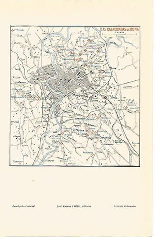 LAMINA ESPASA 3022: Mapa de las Catacumbas de Roma