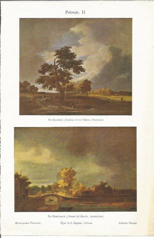 LAMINA 2349: Paisaje de Ruisdael y Paisaje de Rembrandt