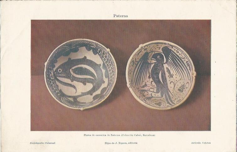 LAMINA 2393: Platos de ceramica de Paterna Valencia