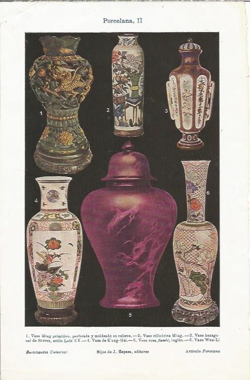 LAMINA 2419: Vasos de porcelana