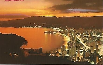 POSTAL 54838: BENIDORM Alicante. Atardecer