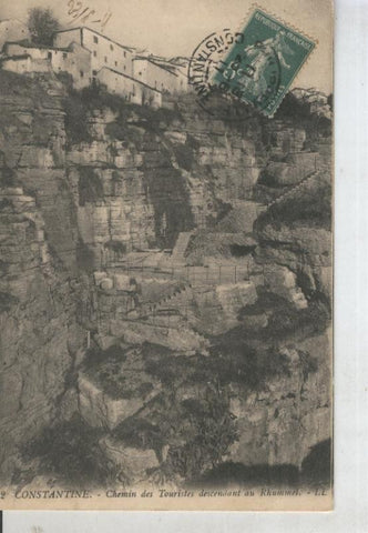 Postal 011312: Constantine, chemin des touristes descendant au Rhummel