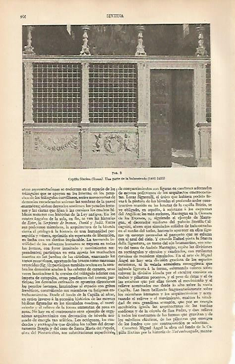 LAMINA ESPASA 2654: Balustrada de la Capilla Sixtina