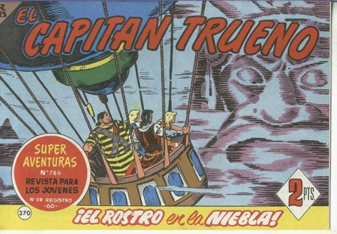 El Capitan trueno facsimil numero 370: el rostro en la niebla