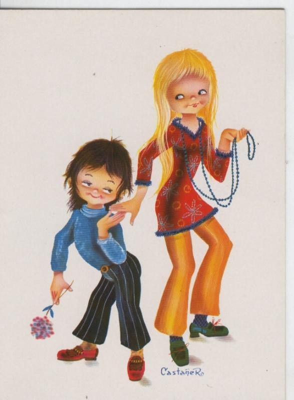 Postal 006871: Dibujo infantil, ilustracion de Castañer