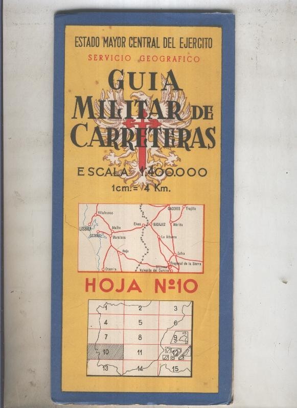 GUIA MILITAR DE CARRETERAS numero 10 de 1959