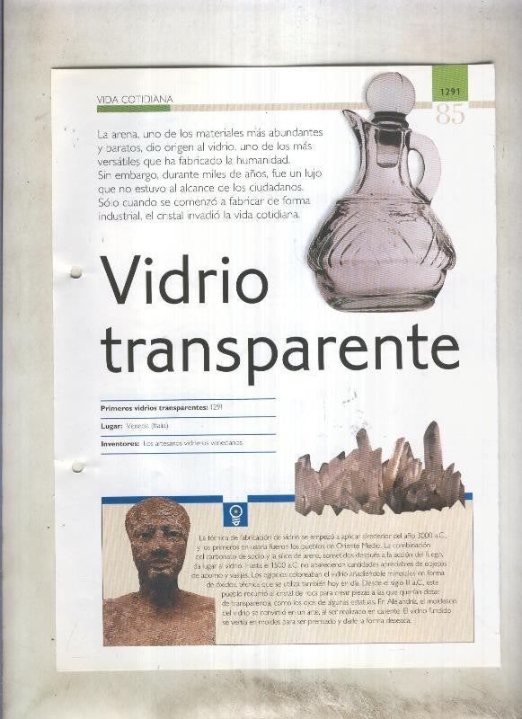Vidrio transparente:  son 4 paginas y 
