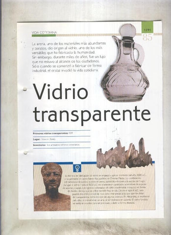 Vidrio transparente:  son 4 paginas y 