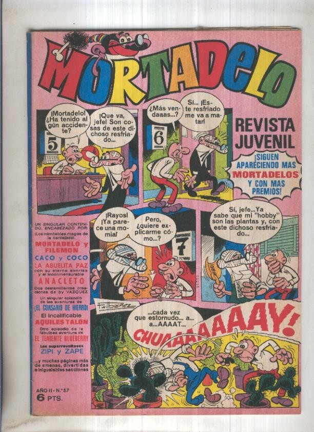 Revista Mortadelo numero 57 (recortado los billetes mortadelo en su hoja correspondiente)