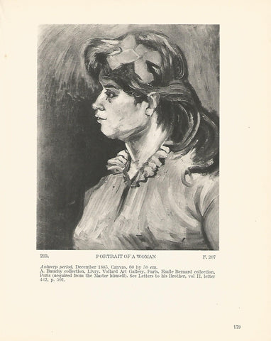 LAMINA 1277: VAN GOGH. Portrit of a Woman