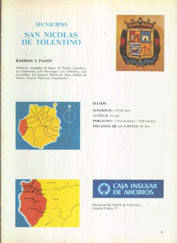Municipio Canario de San Nicolas de Tolentino: 4 paginas, 9 fotos color