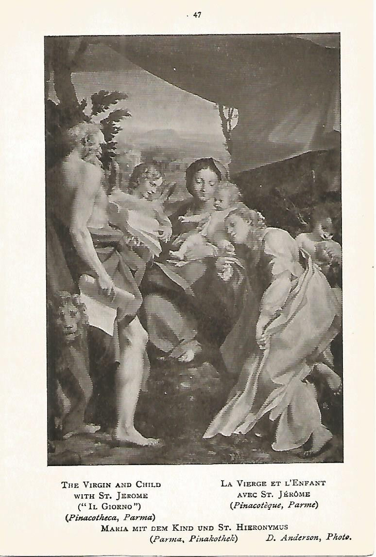 Lamina 116: CORREGGIO. La Virgen y el Niño con San Jeronimo