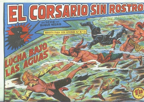 El Corsario sin Rostro, facsimil numero 17: Lucha bajo las aguas