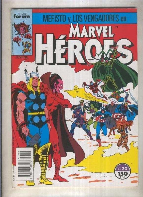 Marvel Heroes numero 30: Mefisto y Los Vengadores (numerado 1 en trasera)