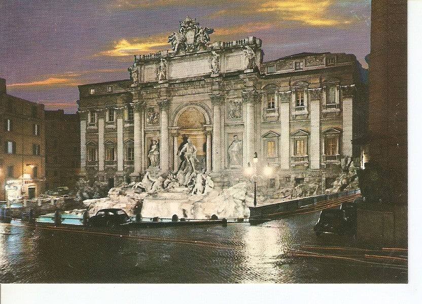 Postal 042360 : Roma. The Fountian of Trevi - nightly