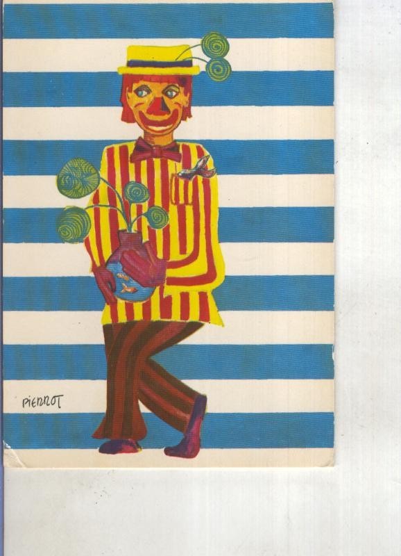 Postal 015053: Payaso, ilustracion de Pierrot