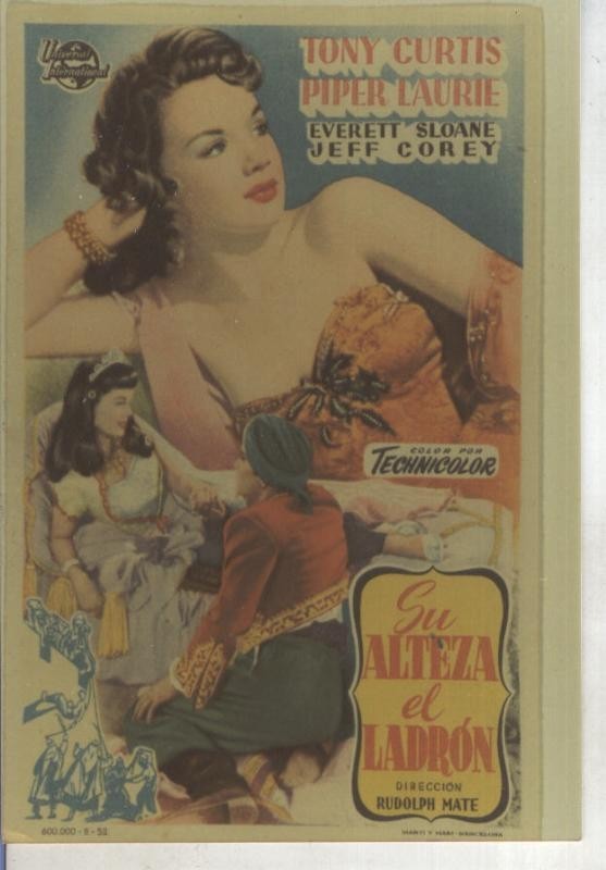 Foto cine 009: Su alteza el ladron (Tony Curtis-Piper Laurie)