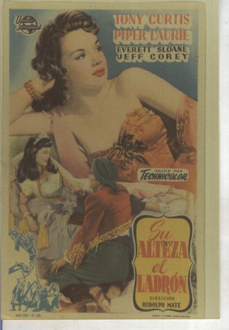Foto cine 009: Su alteza el ladron (Tony Curtis-Piper Laurie)