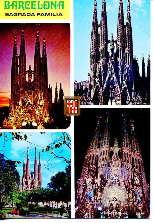 Postal 016580: BARCELONA - Sagrada Familia diferentes vistas