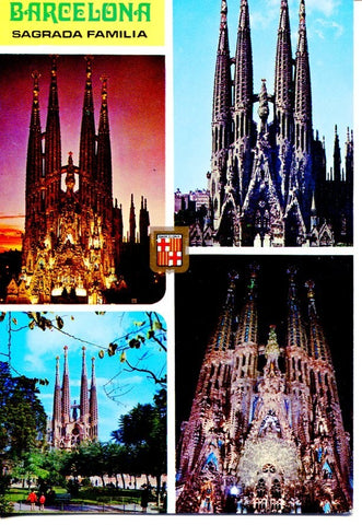 Postal 016580: BARCELONA - Sagrada Familia diferentes vistas