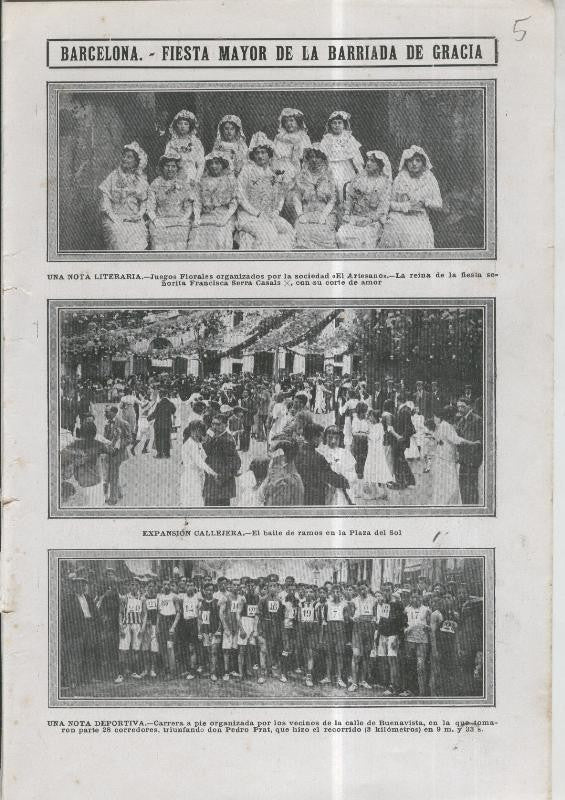 La Actualidad numero 368 (23.8.1913): Fiesta mayor de la barriada de Gracia