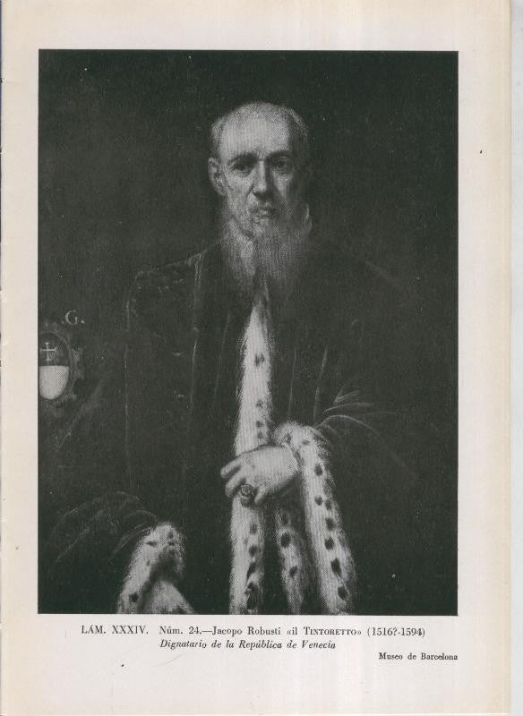 La coleccion Cambo, lamina 34: Jacopo Robusti il Tintoretto: Dignatario de la republica de Venecia