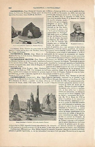 LAMINA ESPASA 2995: Vistas de la Cathedral en Colorado Estados Unidos
